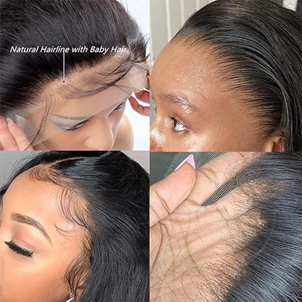 Straight 3 Bundles Human Hair with Frontal Human Hair Bundles with Frontal Brazilian Virgin Weave 13x4 Lace
