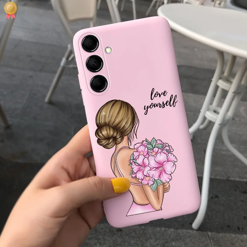 For Samsung F54 5G Cases Cute Cartoon Shockproof Black Pink Silicone For Samsung Galaxy F54 F54 5G Phone Case Bumper Funda