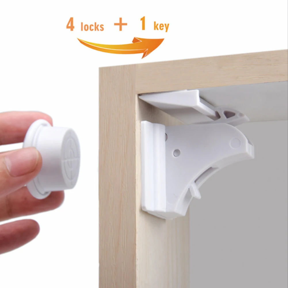 Invisible Baby Safety Magnetic Cabinet Lock  Child Safety Locks Cabinets -  8pcs - Aliexpress