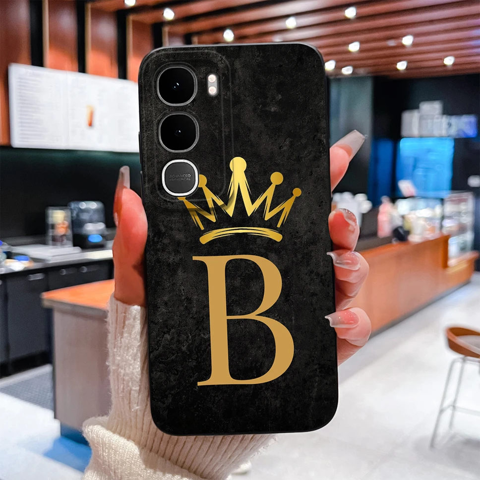 Couple Phone Case Luxury A to Z Letters Soft Silicone Anti-Drop Shell Full Protection Cover