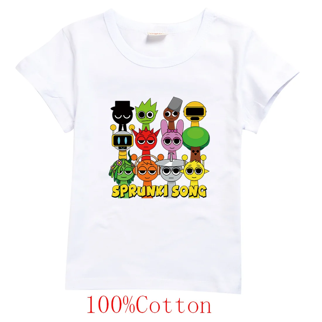Sprunki Cartoon T Shirt Kids Game Incredibox T-shirt Toddler Girls Short Sleeve Tops Boys Cartoon Clothes Children's Clothing 6