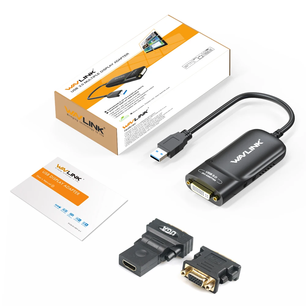 Wavlink Pendrive USB DVI/HDMI/VGA Multi Monitor External Video