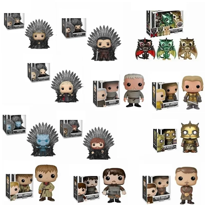 FUNKO POP Juego de la Noche Rey Ride Drogon SAMWELL TARLY LA MONTAÑA JON SNOW HODOR Figuras de colección Juguetes Modelo Tronos