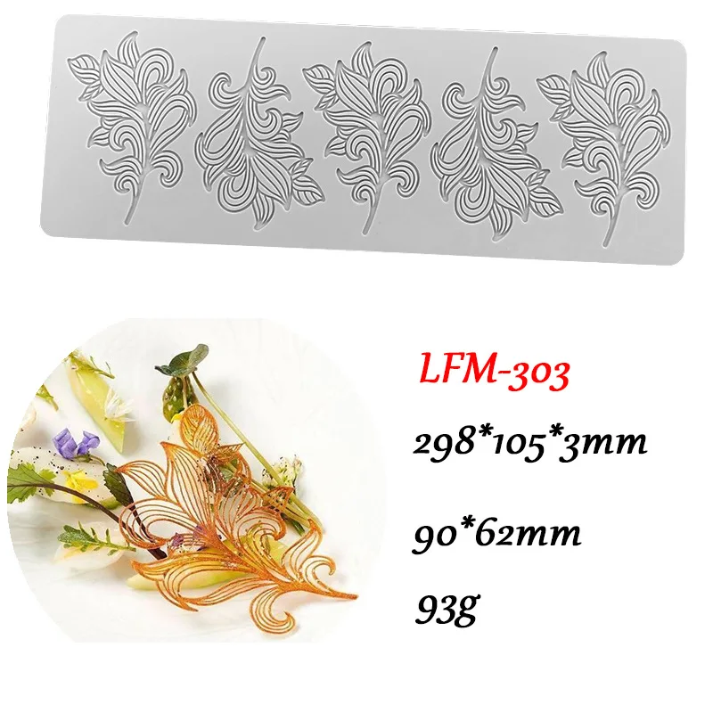 Chinoiserie Pavilion Swan Flower Leaf Lace Silicone Mold DIY Sugar Pad Thin Chocolate C... - SKU FLSM2153 - UGI Packaging