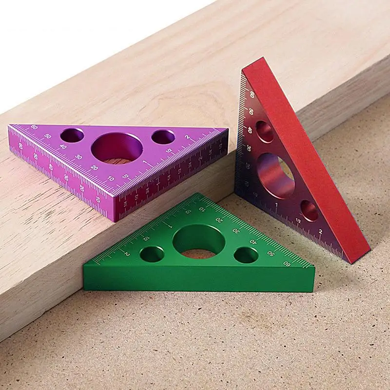 

45/90 Degree Metric Scale Precision Angle Ruler Aluminum Alloy Thickened Height Ruler Multifunction Woodworking Tool
