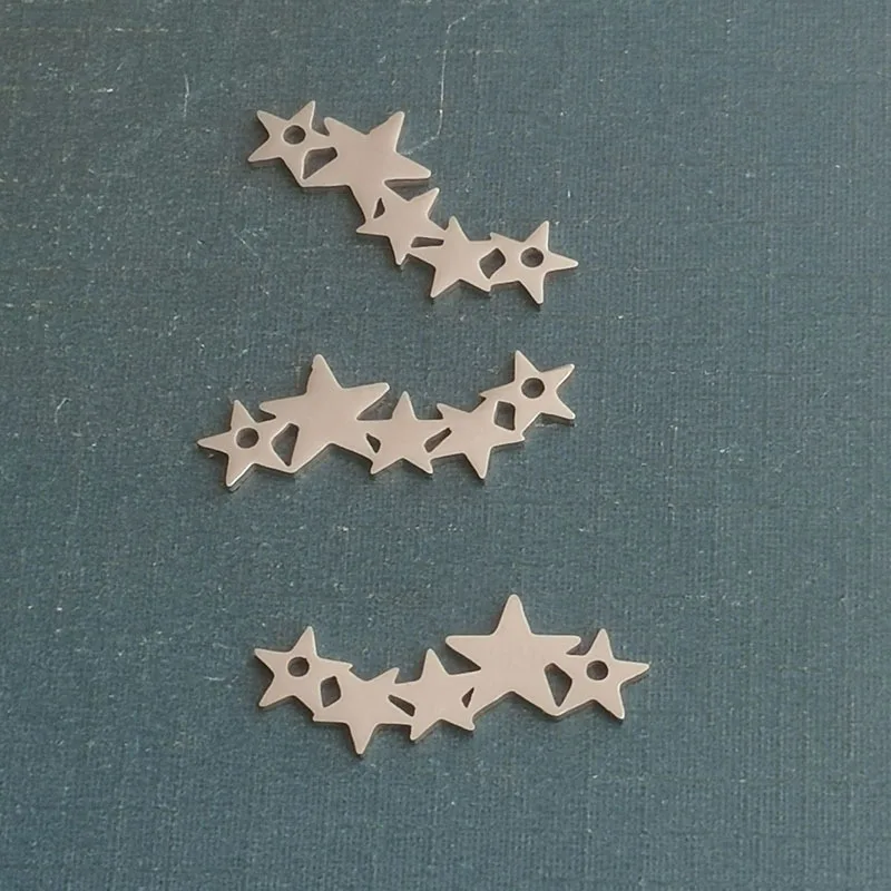 

5 Pieces New Stars Connector Stainless Steel Component For Diy Bracelet Jewelry Making Findings