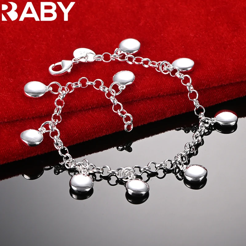 

URBABY 925 Sterling Silver Small Round Beads Chain Bracelet For Woman Fashion Wedding Party Jewelry Charm Christmas Gifts