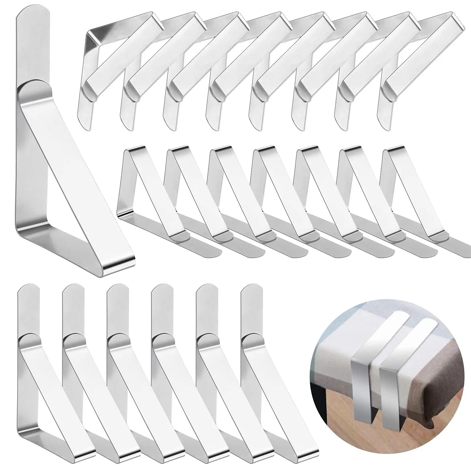 30 Packs Stainless Steel Tablecloth Clips Decorative Table Cloth