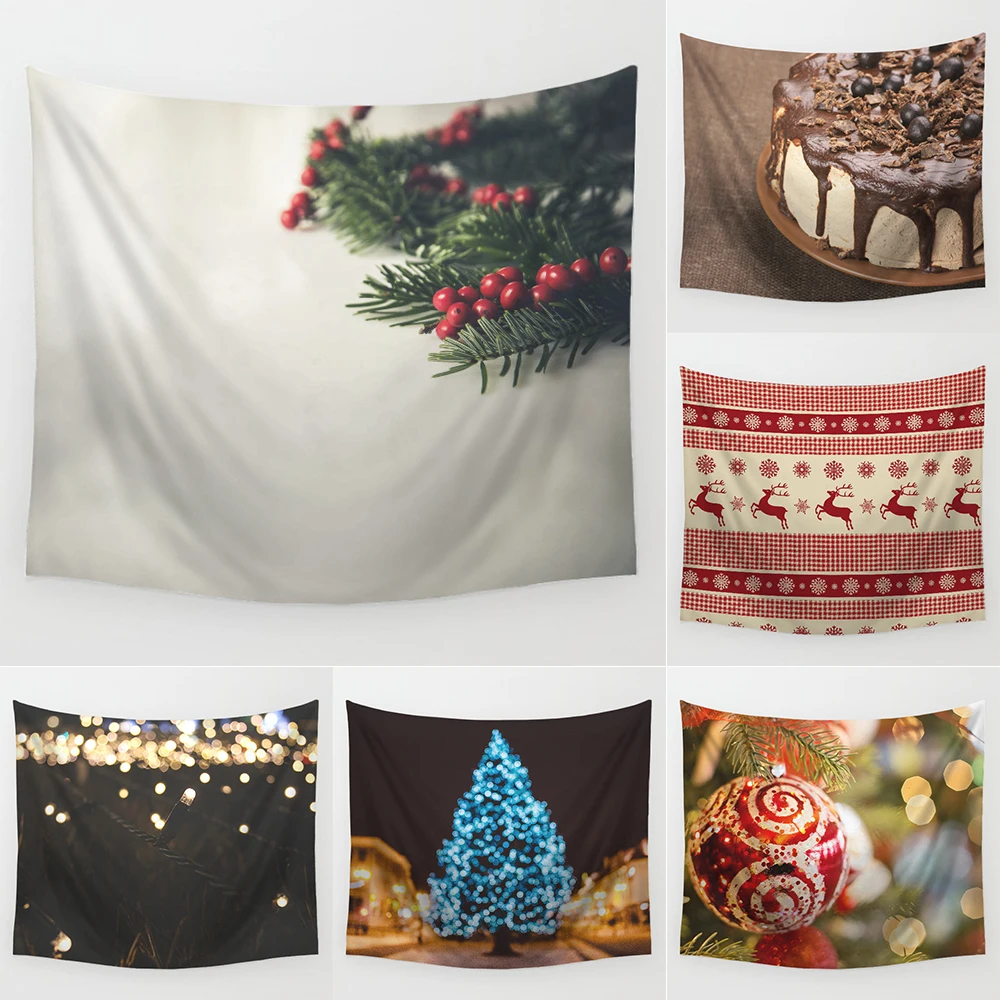 

Фотофон из ткани с рисунком в рождественском стиле для спальни гостиной