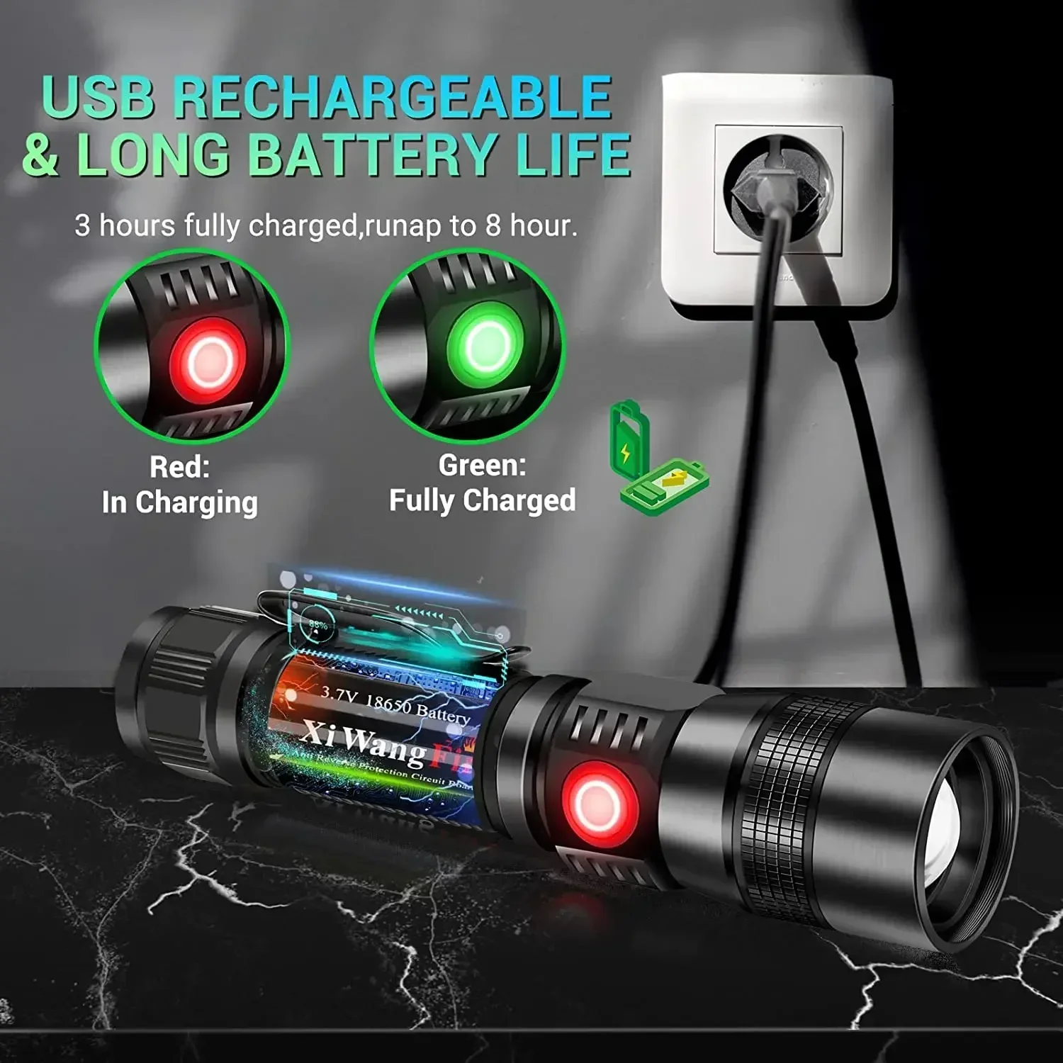 UV Light & Strong Light Flashlight USB Rechargeable Camping Lantern Pets Urine Stains Black Led Ultraviolet Torch Lamp