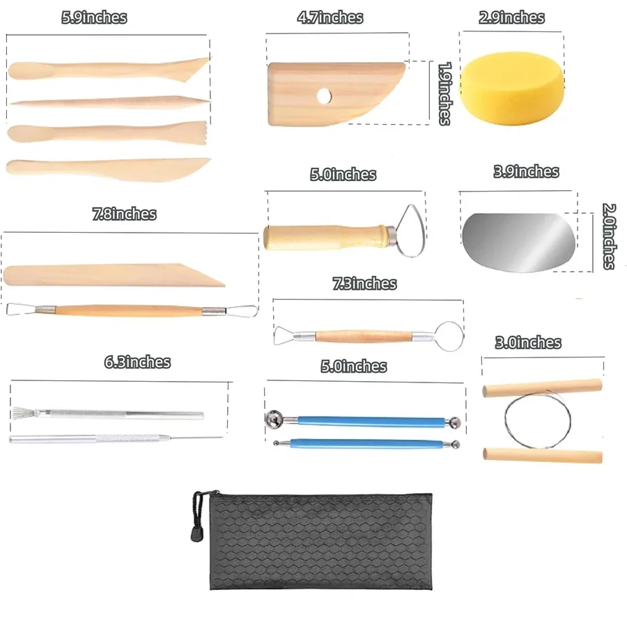 8/17pcs Pottery Sculpting Tools Set Ceramic Detail texture Shaping Blade Clay Modeling Stainless Steel Kit Carving Hole Punch pottery sculpting tools clay sculpting tools pottery tools clay craft tool