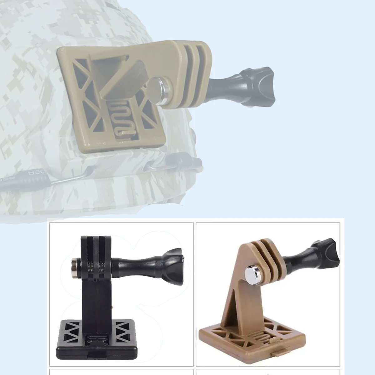 

Tactical Helmet Camera Adapter Stand Lightweight Nylon Portable Helmets Adapter Base Fixed Mount Mobile Phone Sports Accessories