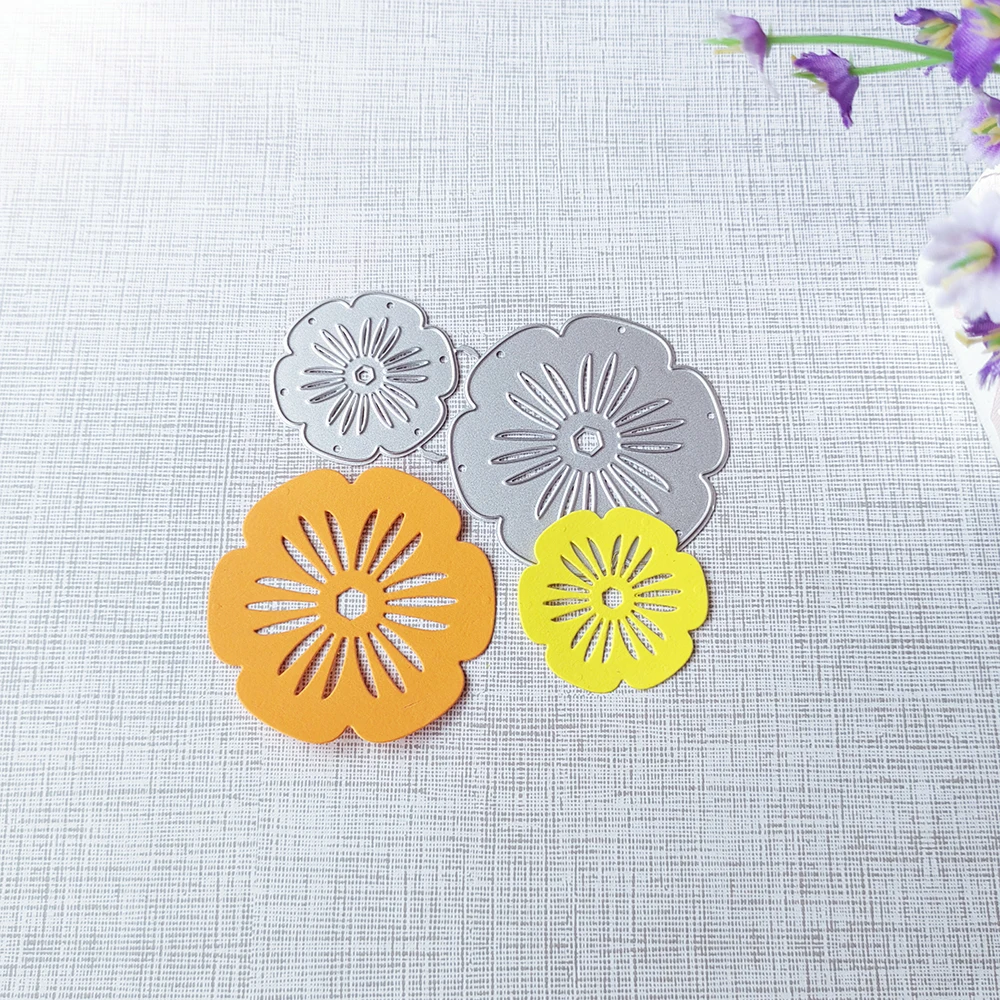 

New 2 sizes of flowers and flower cores cutting dies scrapbook decoration embossed photo album decoration card making DIY crafts