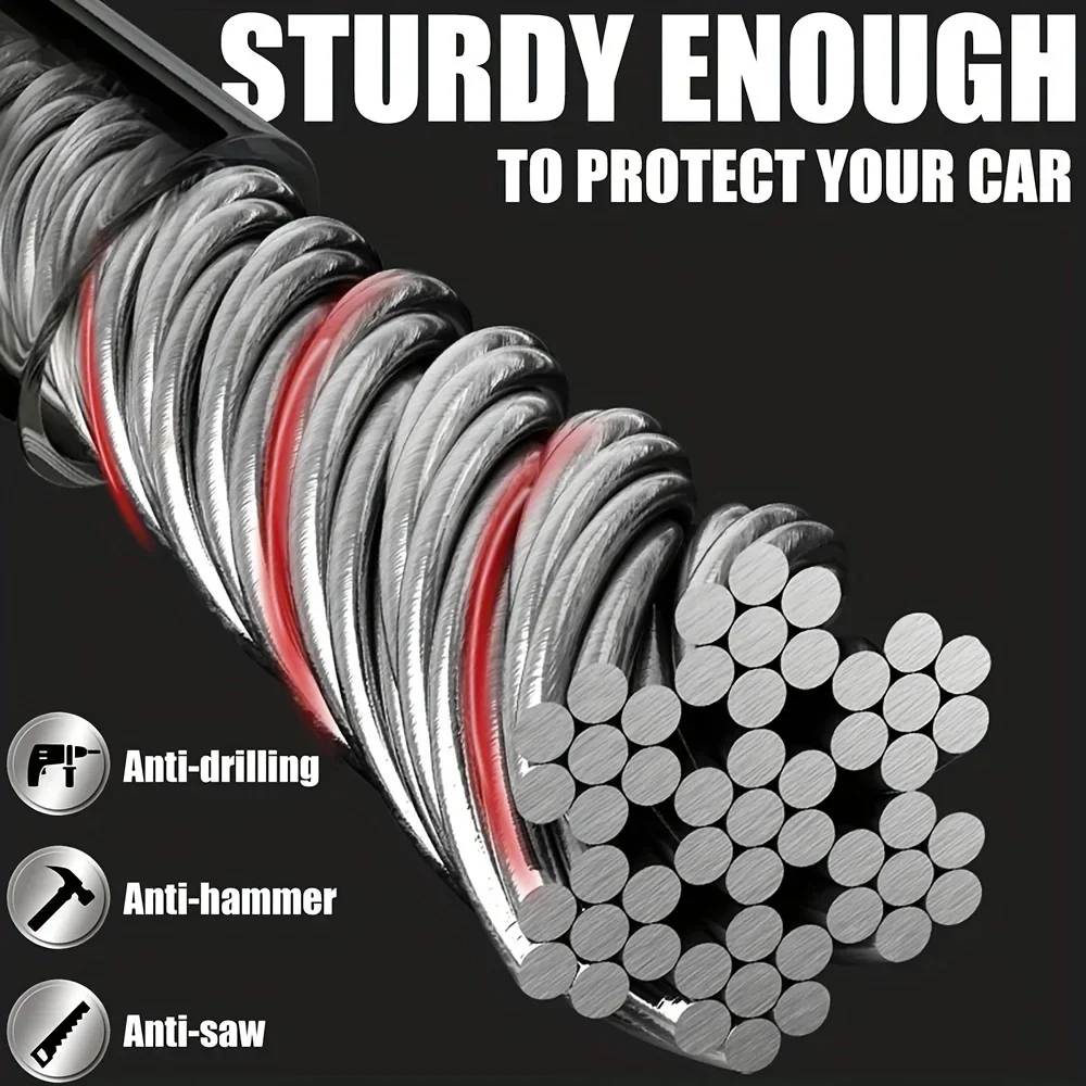 All-in-one Universal Anti-theft Device for Car Steering Wheel Safety Belt Buckle Steel Cable Steel Wire Rope