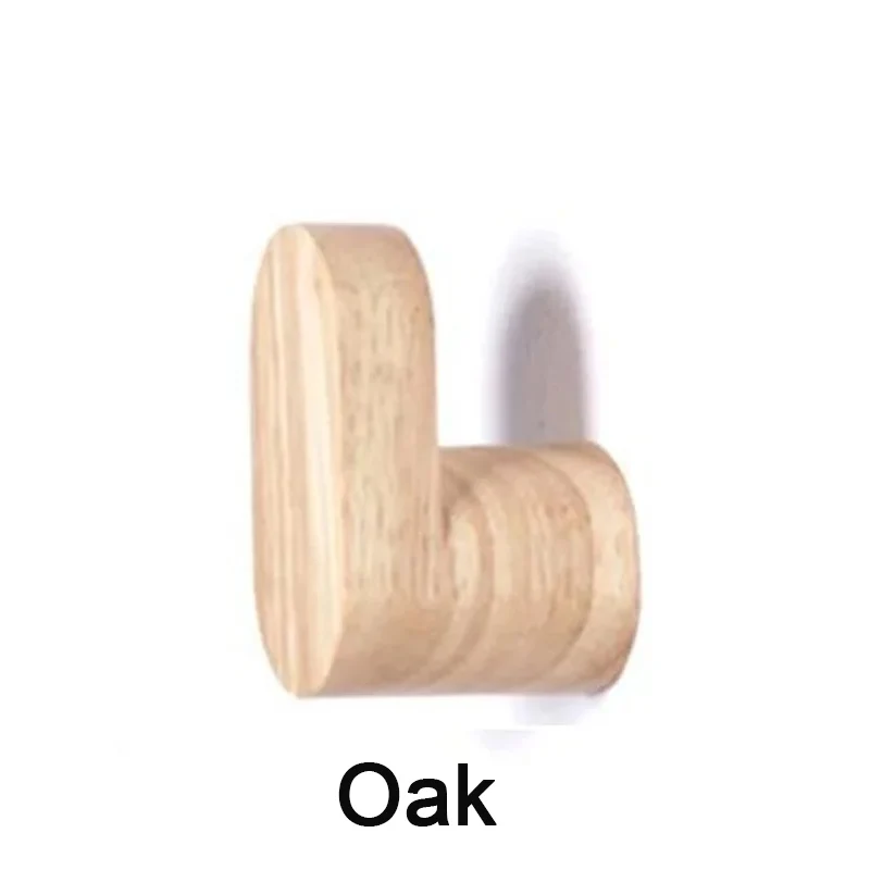 1/4Pcs Natural Wooden Decorative Hook Key Holder Door Hanger Wall-mounted Punch Robe Hook Coat Bag Rack Home Storage Organizer 6