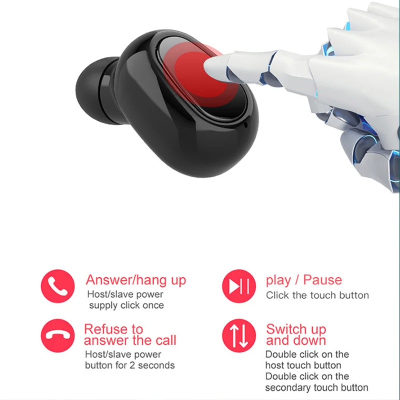 Wireless Headphones With Power Box Bluetooth Earphones For Xiaomi Mi Poco X2 F1 A3 9T CC9 Redmi Note 8T 8 Pro 7 4 4X K20 7A 6A  (1)