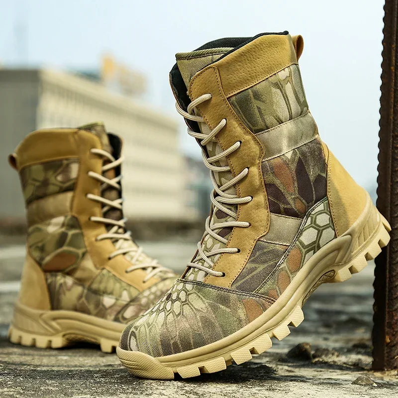 

Men Military Boots Camouflage Army Boots Special Force Sneakers Non-slip Desert Tactical Boots High Ankle botas militares hombre