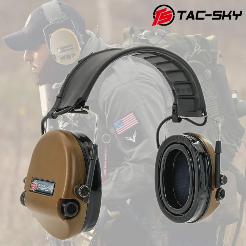 TAC-SKY Military Airsoft TEA Sordin Tactical Headset 2024 New Detachable Headphones Hearing Protection Electronic Earmuffs