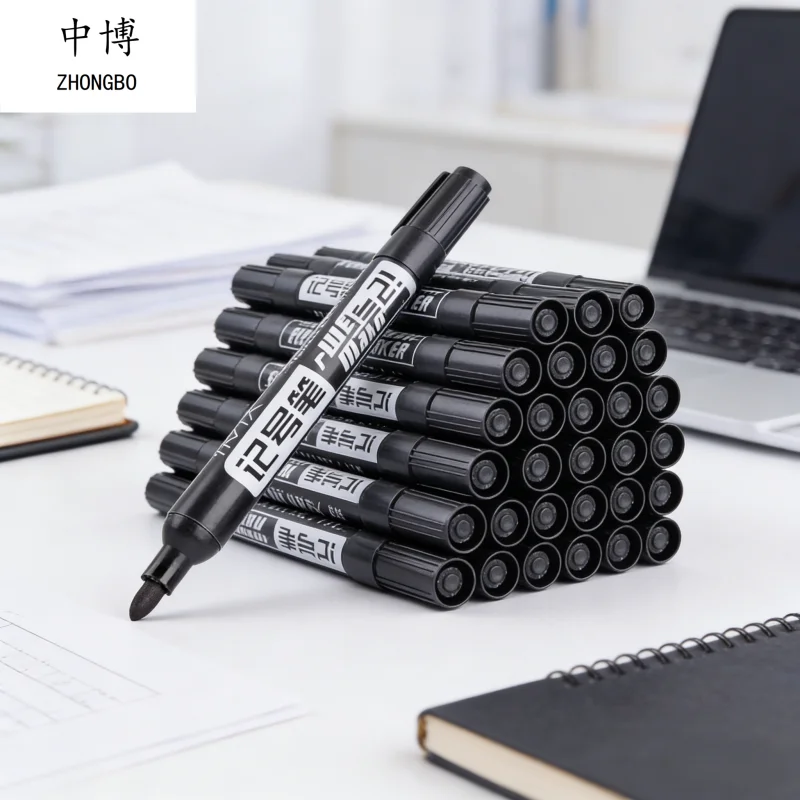 3/9pcs 영구 페인트 마커 펜 타이어 용 방수 블랙 펜 유성 마커 빠른 건조 서명 펜 문구 용품
