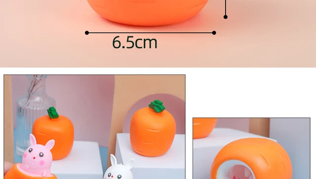 Soulagement du stress Fidget Toys Pop Up Squishy Rabbit Squeeze Toys Squish  Carrot Rabbit Pour Pâques