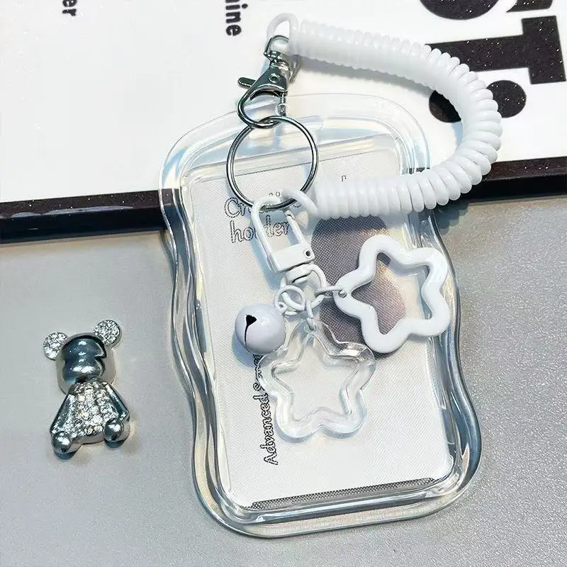Clear Transparent ID and Card Holder with Star Design Protection
