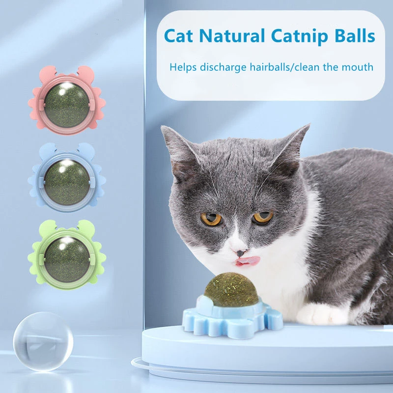 2022 New Crab Catnip Ball Pure Natural Mint Leaf Rotating Interactive