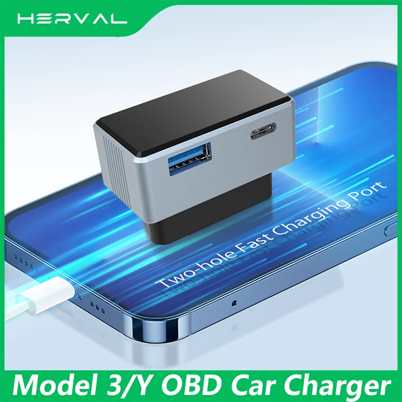 

Herval For Tesla Model 3 Model Y X S OBD Adapter Charging For Tesla Car Model3 ModelY obd2 Splitter Charger Adapters Accessories