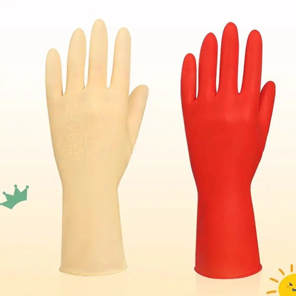 Rubber Kids Work Gloves Tool 26CM Red Yellow Blue Protective Mitts Thickening Wear Resistant Cleaning Gloves Kitchen