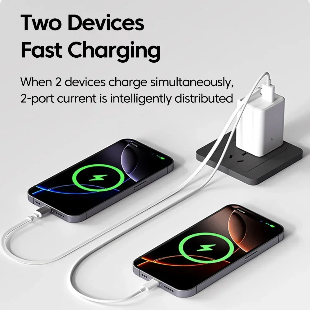 80W Super Fast Charging USB C Phone Charger With Telescopic Type C Cable for iPhone 17 16 15 Samsung Xiaomi Laptop EU US UK Plug