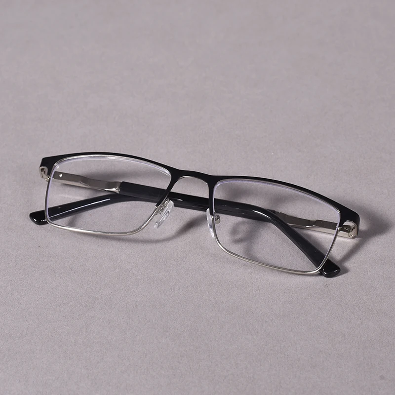Blue Light Blocking Men's Reading Glasses - Anti-Glare Metal Frame with Spring Hinges