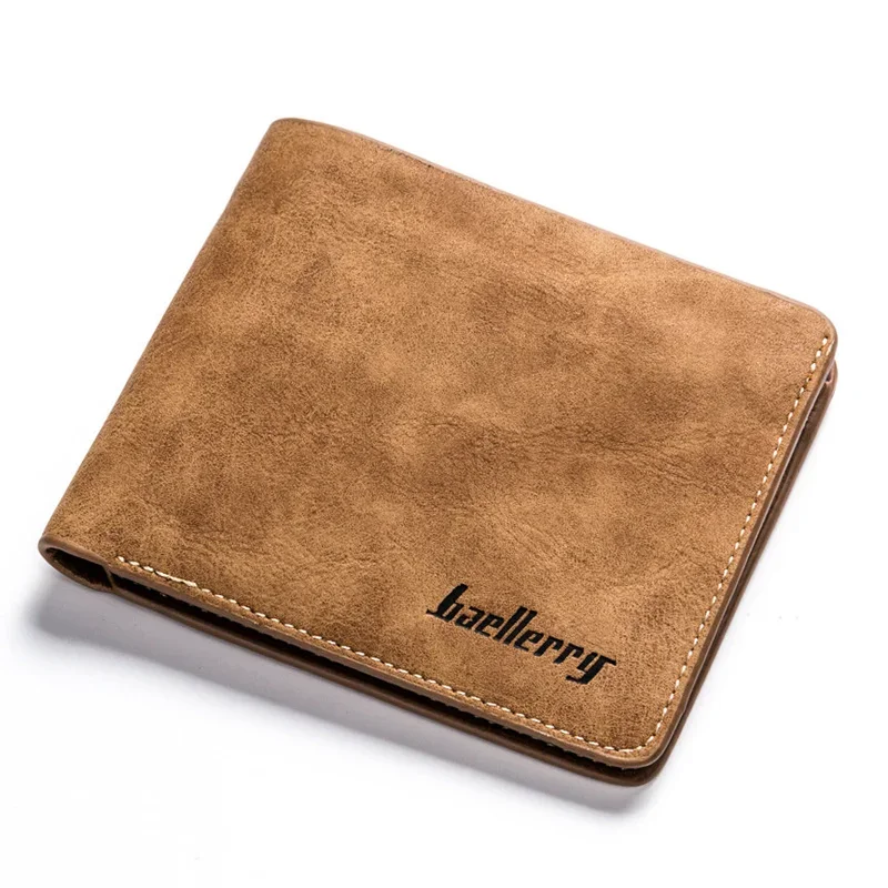 Baellerry Men's Slim Vintage Nubuck Leather Wallet - Thin Designer Purse & ID Credit Card Holder