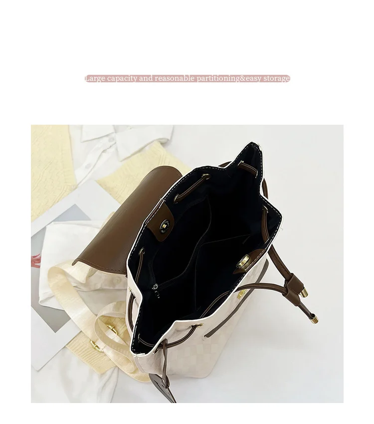 Rucksack 2024, neuer lässiger Damen-Leichtbau-Rucksack mit Karomuster für die Arbeit, Pendeln, Outdoor-Rucksack, Reisetasche_voghion.com