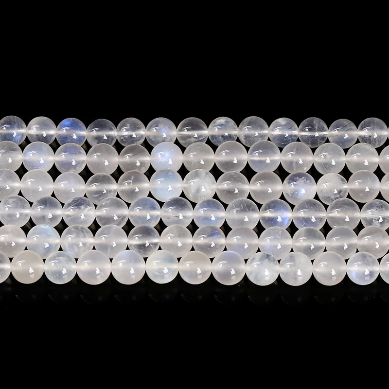 5A Quality Natural Blue Moonstone Beads Fine Gems Shiny Bead Loose Spacer For Jewelry Making Diy Necklace Bracelet Accessory 5