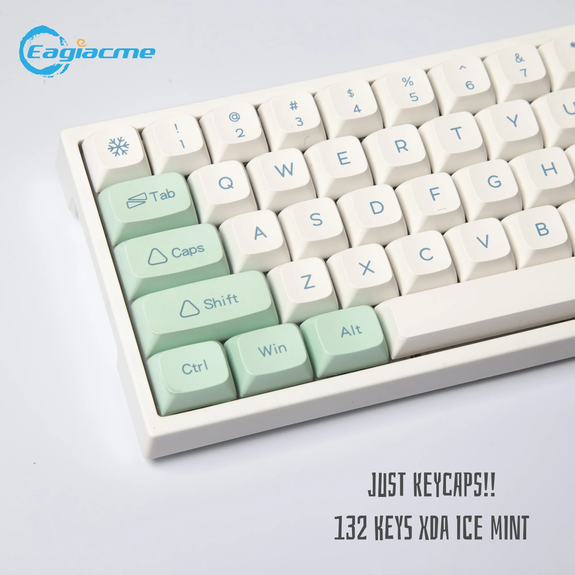 XDA 132 Keys PBT Dye Sub Keycaps XDA Minimalist Green Ice Mint For Mx Switch Mechanical Keyboard 68 84 89 980 104 Layout desktop computer keyboard