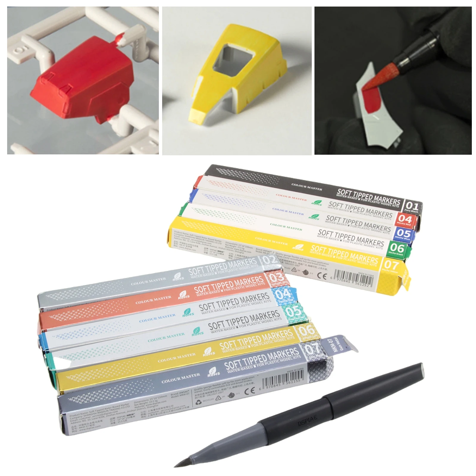 

DSPIAE 11Pcs Soft Tipped Markers 11 Colors Brush Pen Set Paint Tool Sets Red Blue Green Yellow Black Yellow Gray Gold Paint Tool