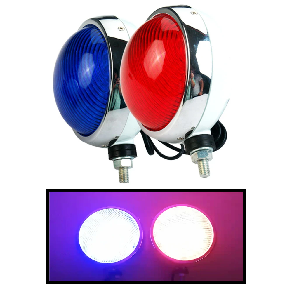 1Set12V24VTrafficPoliceMotorcycleStrobeLightsRedBlueLED