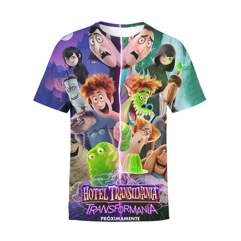 Hotel Transylvania 3D Print Dad Mom Kids T Shirt Family Outfits Summer Clothing Tees Casual Top Tshirt Short-sleeved tshirt