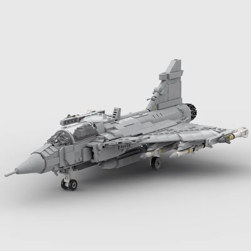 

1059 шт. военная модель истребителя MOC в масштабе 1:35 JAS 39 Gripen jet fighter, креативные идеи «сделай сам», высокотехнологичная детская игрушка, блоки в подарок на день рождения