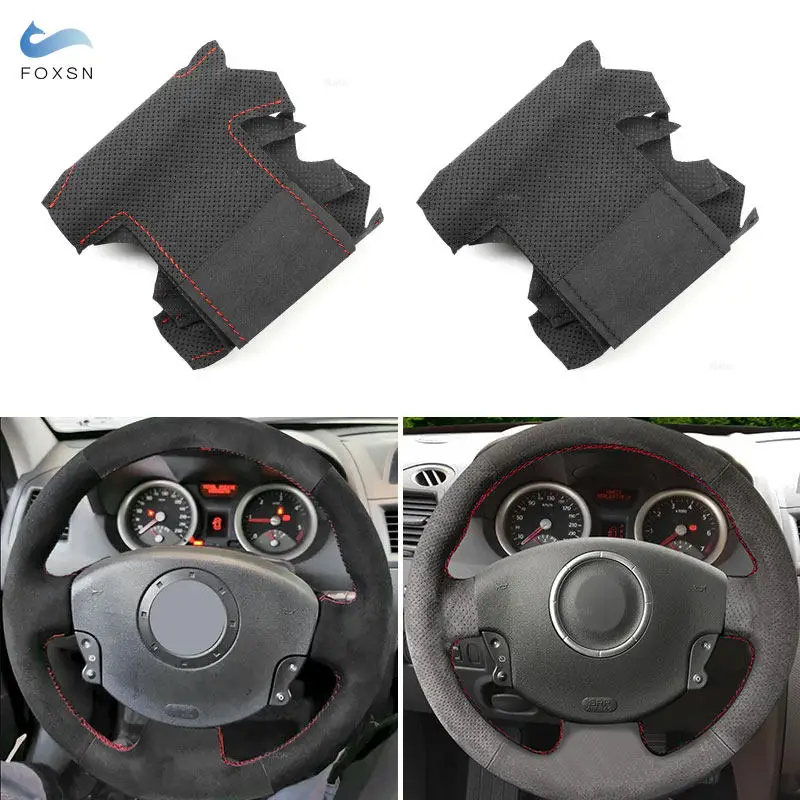 Wildleder Leder Auto Styling Lenkrad abdeckung Verkleidung für Renault Megane 2 2003 2009 Kangoo Scenic 2 2014-2018
