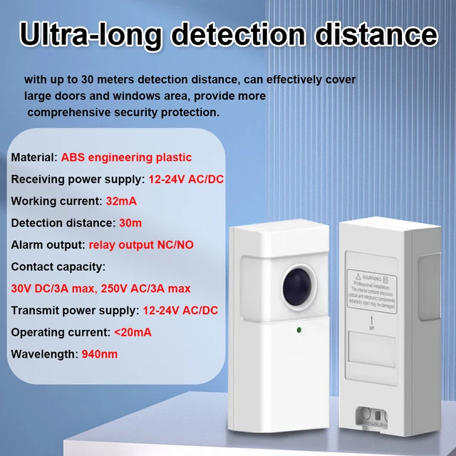Automated Gate Safe Infrared Detector Sensor Infrared Sensor Kit Safe Infrared Sensor for Automatic Garage Door Window Opener 3