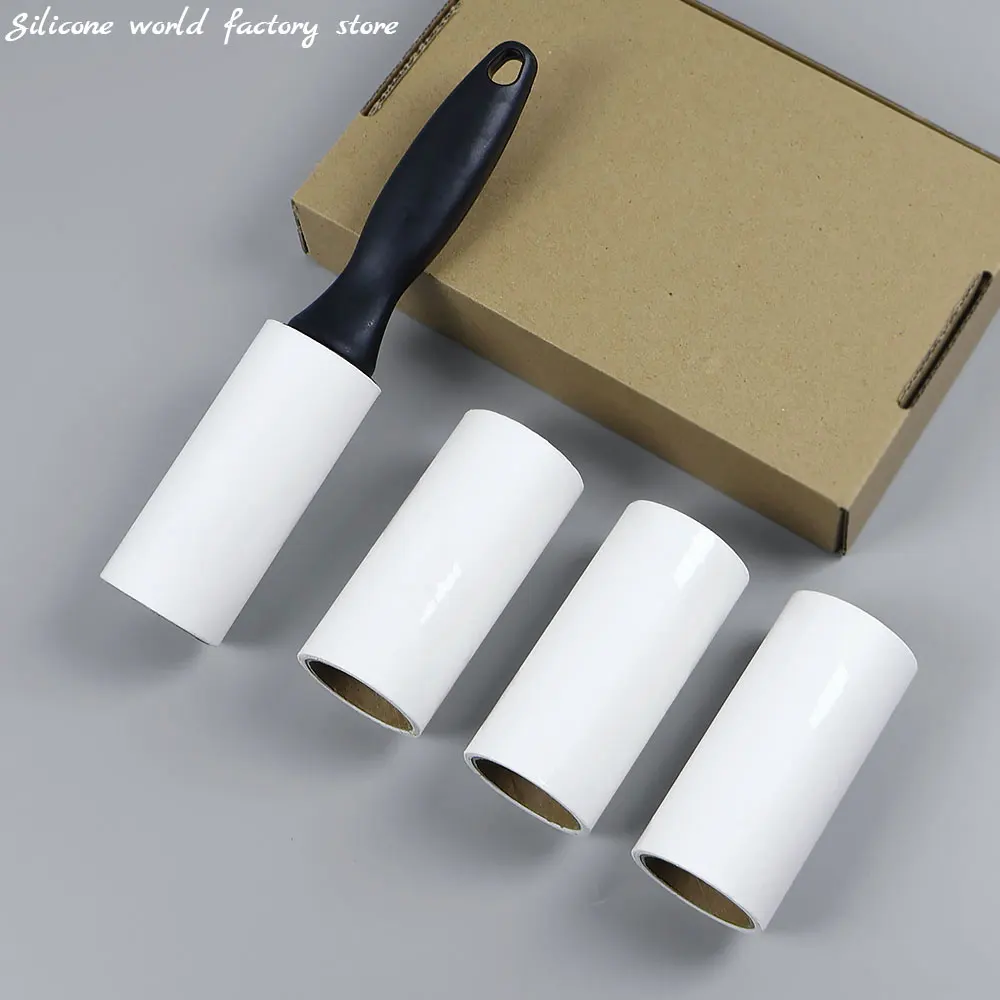 Silicone World Tearable Roll Paper Adhesive Hair Dust Collector Fleece Drum Pet Carpet Clothes Cleaning Brush Tools 4PCS/Set lint remover,pet hair remover,lint roller,clothes lint remover,lint remover brush,clothing cleaner brush
