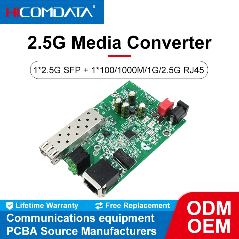 HICOMDATA Optical Converter Media 2.5g Gigabit Fiber Optic Sfp Ethernet Switch Equipments Fiber Transciever