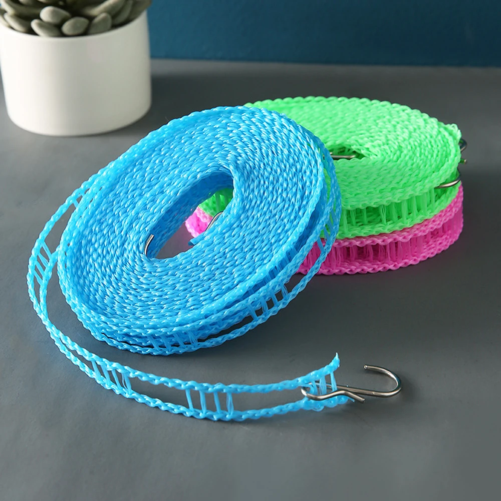 Clothing drying rope clothes drying line 5/8/10M portable anti-skid windproof fence-type for outdoor travel