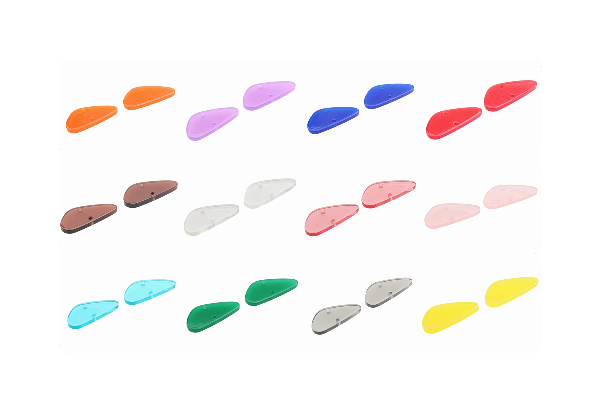 12PCS Candy Resin Acrylic Blanks Cutout Semicircle Connectors