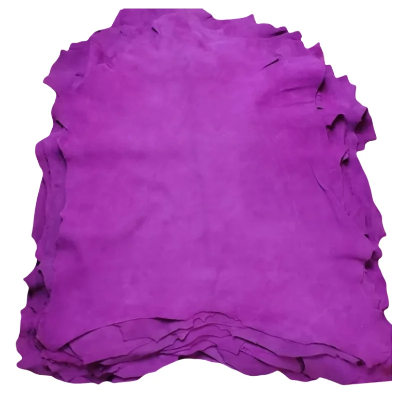 0.6-1mm Dragon Fruit Colour Suede Sheepskin First Layer Leather Real Leather Fabric Handmade Diy For Inside Whole Sheepskin leather fabric leather material