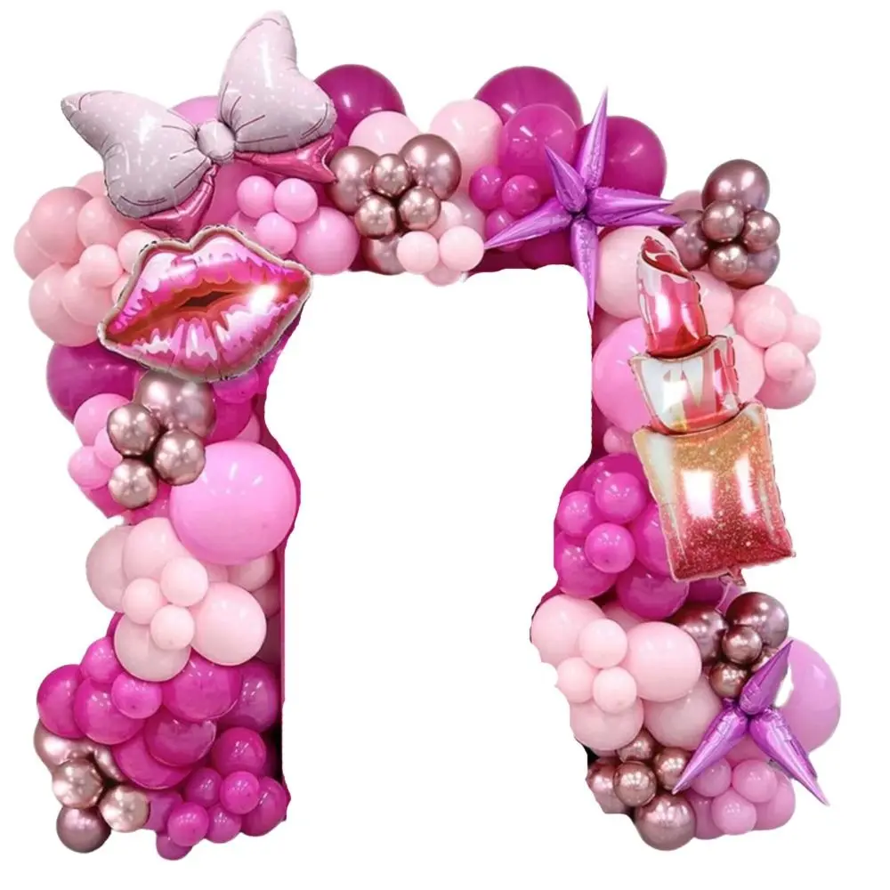 

Kiss Принцесса Тема Свадьба бант помада розовый воздушный шар гирлянда фотография горячий розовый конфетти для женщин