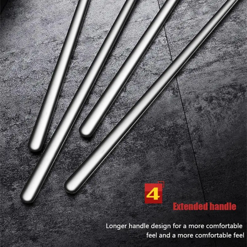 Long Handled 304 Stainless Steel Coffee Spoon Ice Cream Dessert Tea Stirring Spoon For Picnic Kitchen Dining Bar Tools Accessory