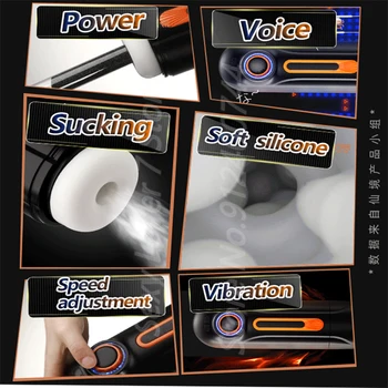 CVT Telescopic Sucking Belowjob Oral Sex Blowjob Vibration Moaning Voice Male Masturbator Tools Adult Sex Machine Toys For Men 2