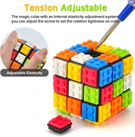Building Blocks 3D Magic Puzzle Cube 3x3x3 DIY Fidget Toy Brick Anti Stress Relief Sensory ADHD Educational Game for Kids Adult 6