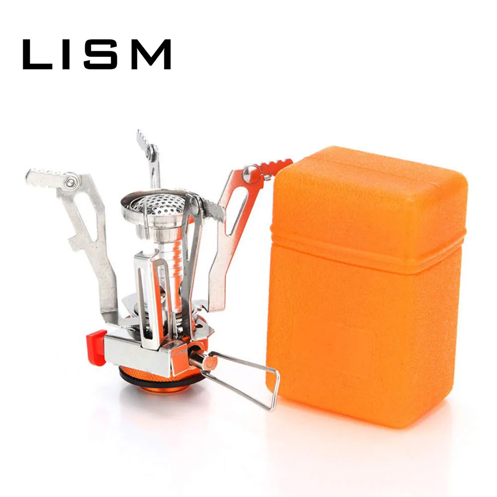 One-piece Mini Camping Gas Stove Portable Ultralight Foldable Outdoor Survival Picnic Cooking Furnace Gas Cooker Tourist Burner